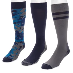 Men's 3 Pack Nylon Compression Knee-High Socks
