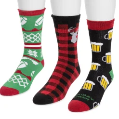 Men's 3 Pack Terry Novelty Socks
