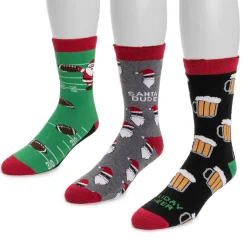 Men's 3 Pack Terry Novelty Socks