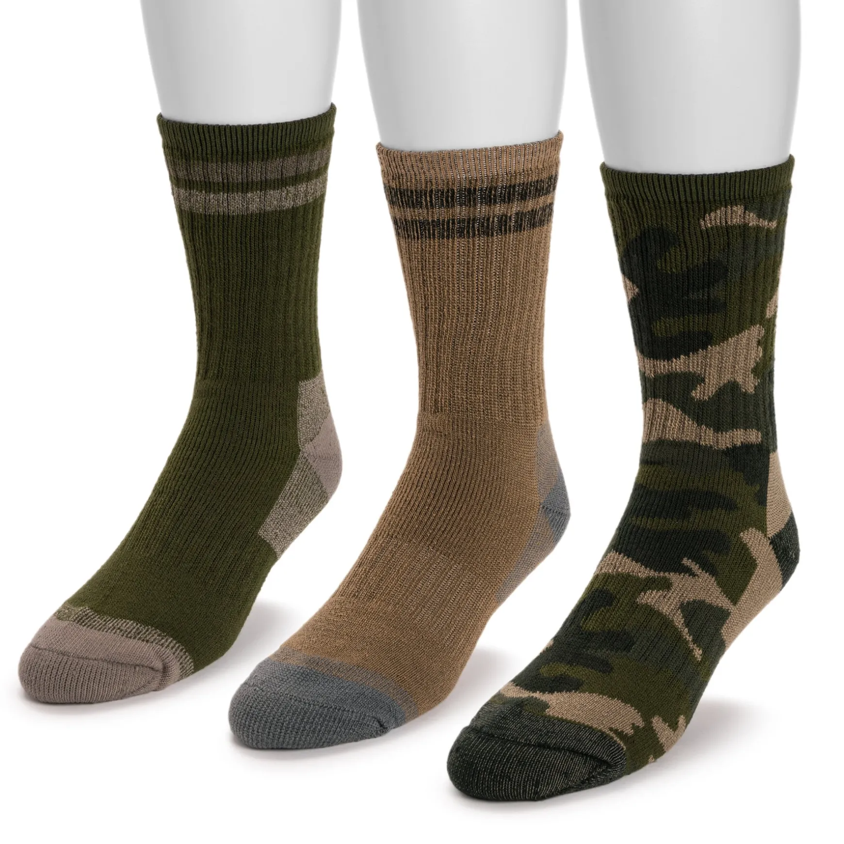 Men's 3 Pair Pack Crew Heat Retainer Hiking Socks