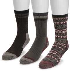 Men's 3 Pair Pack Crew Heat Retainer Hiking Socks