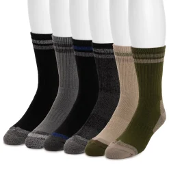 Men's 6 Pair Pack Heat Retainer Crew Socks