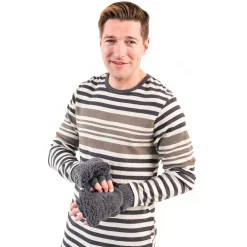 Men's Faux Fur Flip Mittens