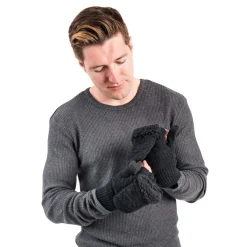 Men's Faux Fur Flip Mittens