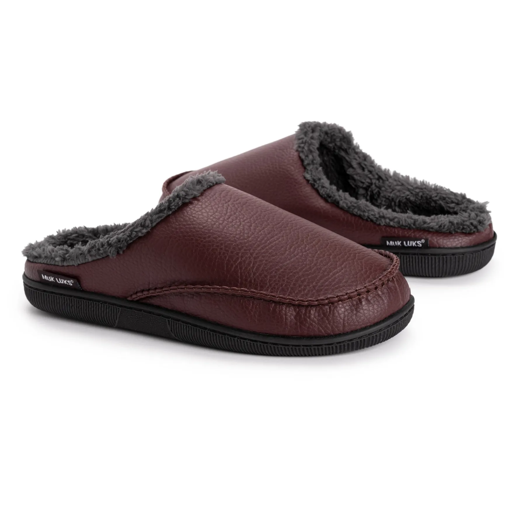 Men's Faux Leather Clog Slippers