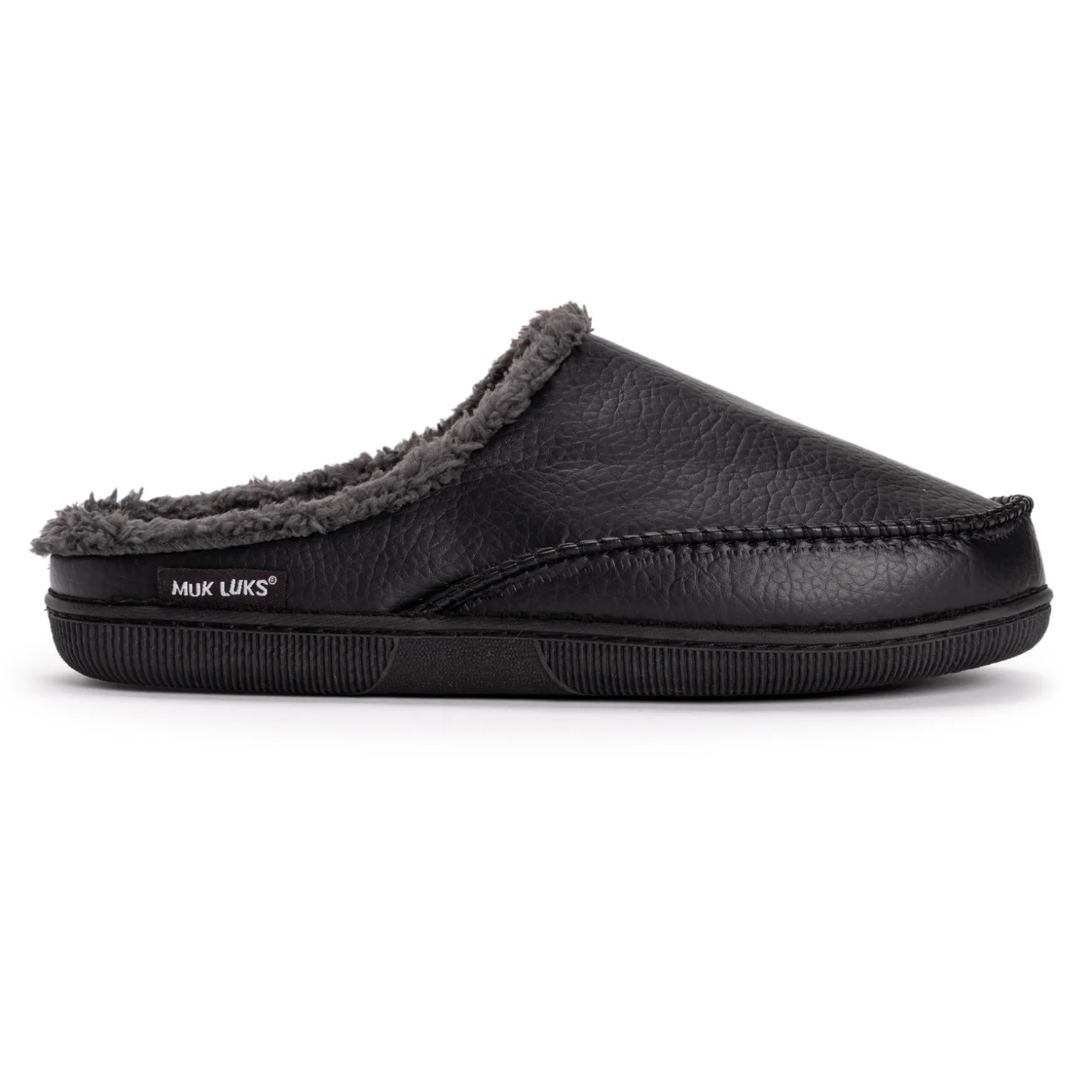 Men's Faux Leather Clog Slippers