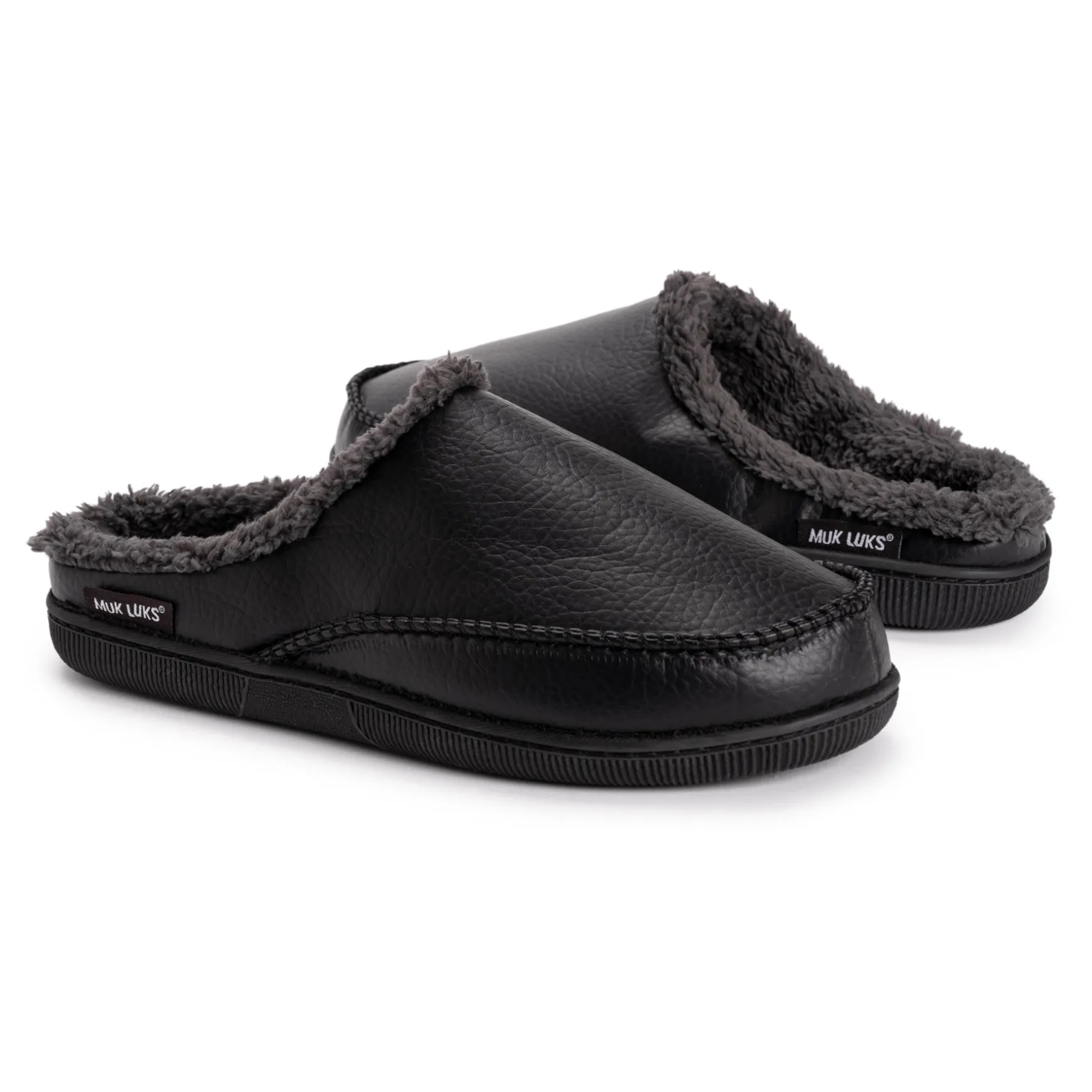 Men's Faux Leather Clog Slippers