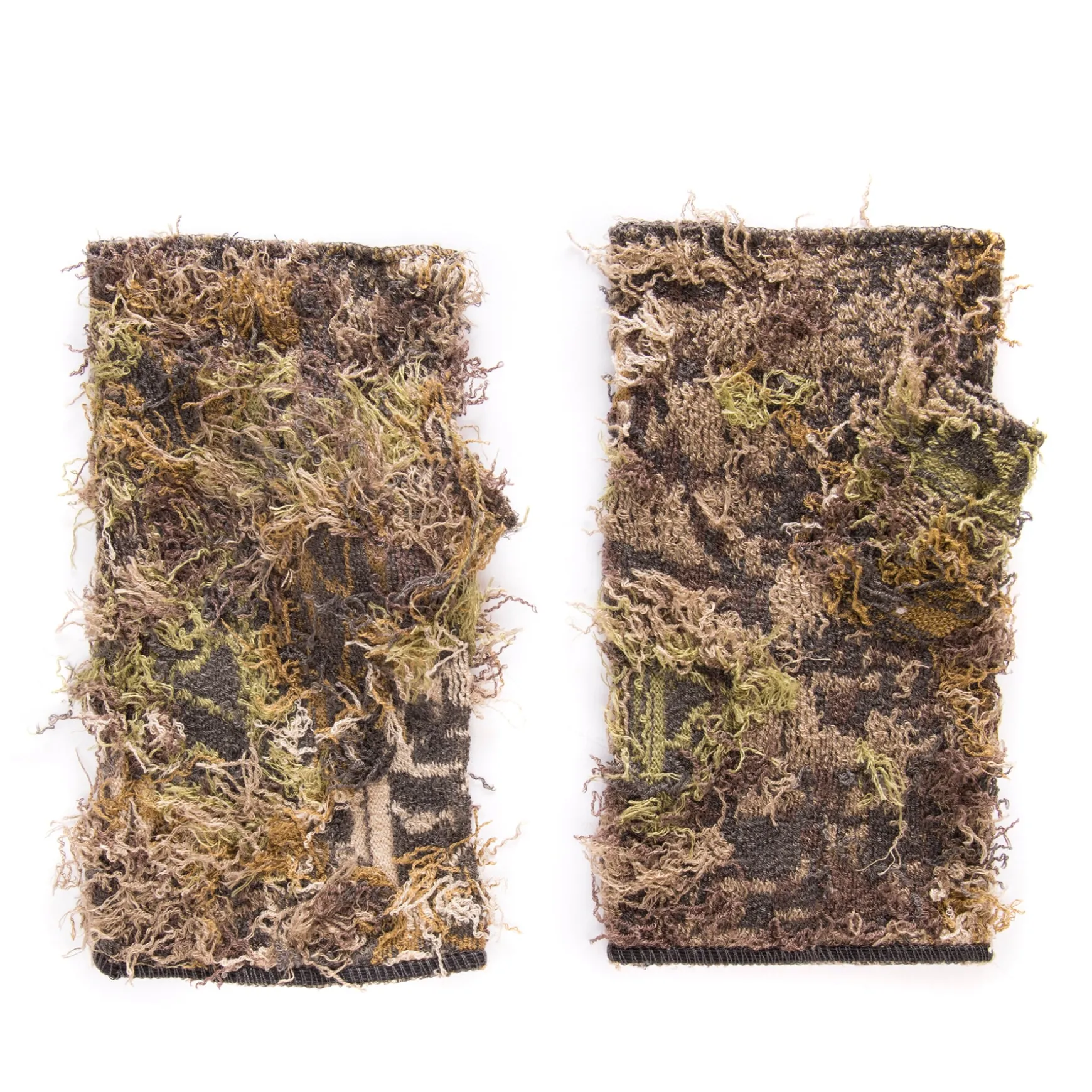 QuietWear Men's Fingerless Camo Grass Gloves