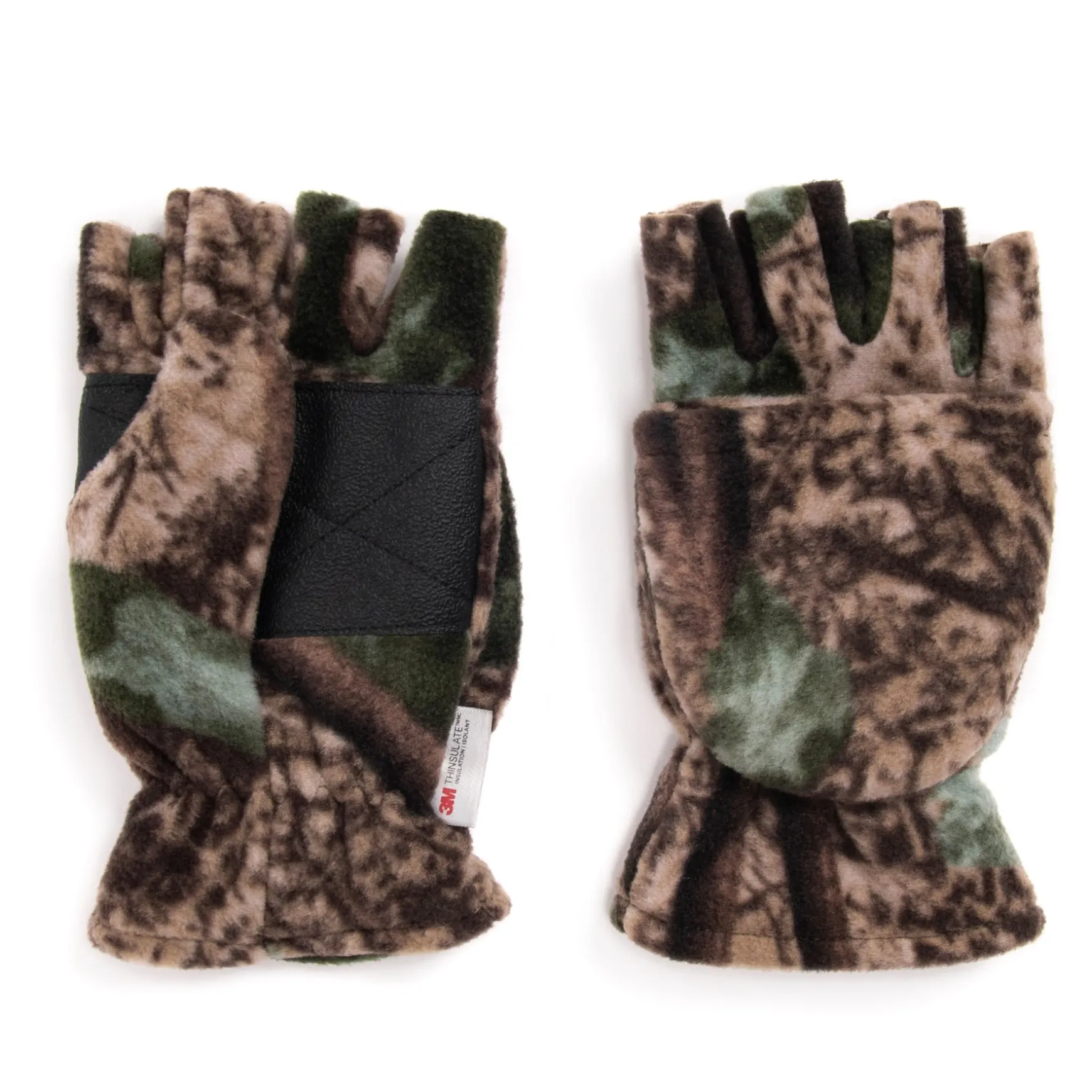 QuietWear Men's Waterproof Fleece Flip Mittens