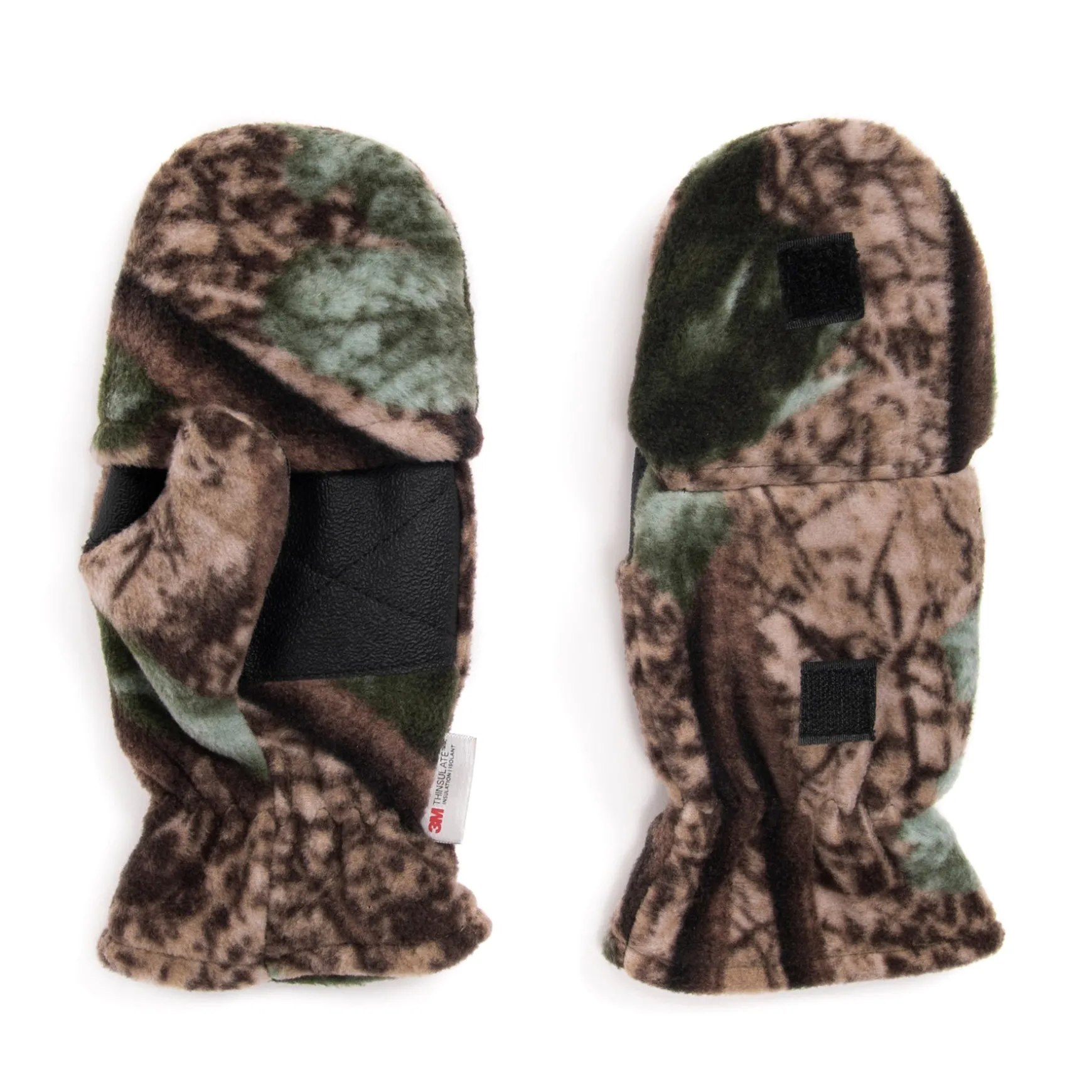 QuietWear Men's Waterproof Fleece Flip Mittens