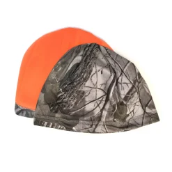 QuietWear Reversible Fleece Beanie - Camo and Blaze Orange