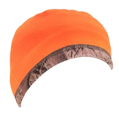 QuietWear Reversible Fleece Beanie - Camo and Blaze Orange