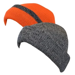 QuietWear Reversible Knit Fat Cap - Camo and Blaze Orange