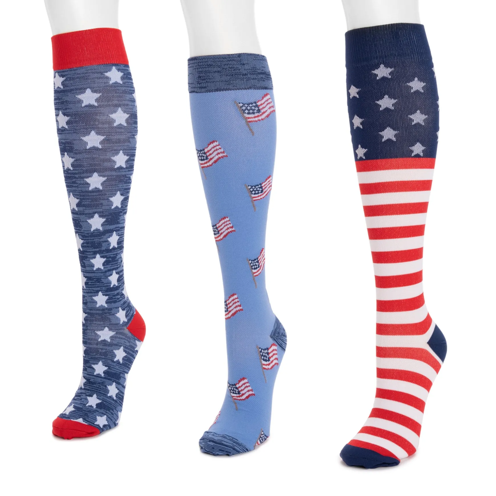 Unisex 3 Pack Nylon Compression Knee-High Socks
