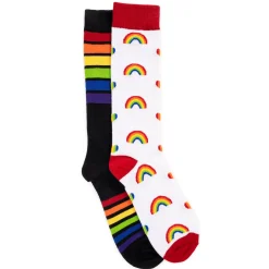 Unisex 2 Pair Pack Knee High Pride Socks