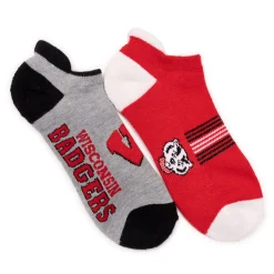 Wisconsin Badgers GameDay Unisex Lowcut Socks 2 Pair Pack