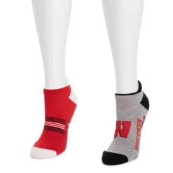 Wisconsin Badgers GameDay Unisex Lowcut Socks 2 Pair Pack