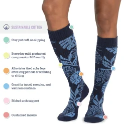 Women's 3 Pack Cotton Compression Knee-High Socks