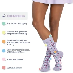 Women's 3 Pack Cotton Compression Crew Socks