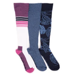 Women's 3 Pack Cotton Compression Knee-High Socks