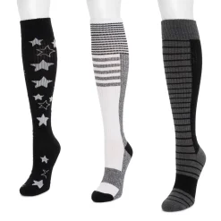 Women's 3 Pack Cotton Compression Knee-High Socks