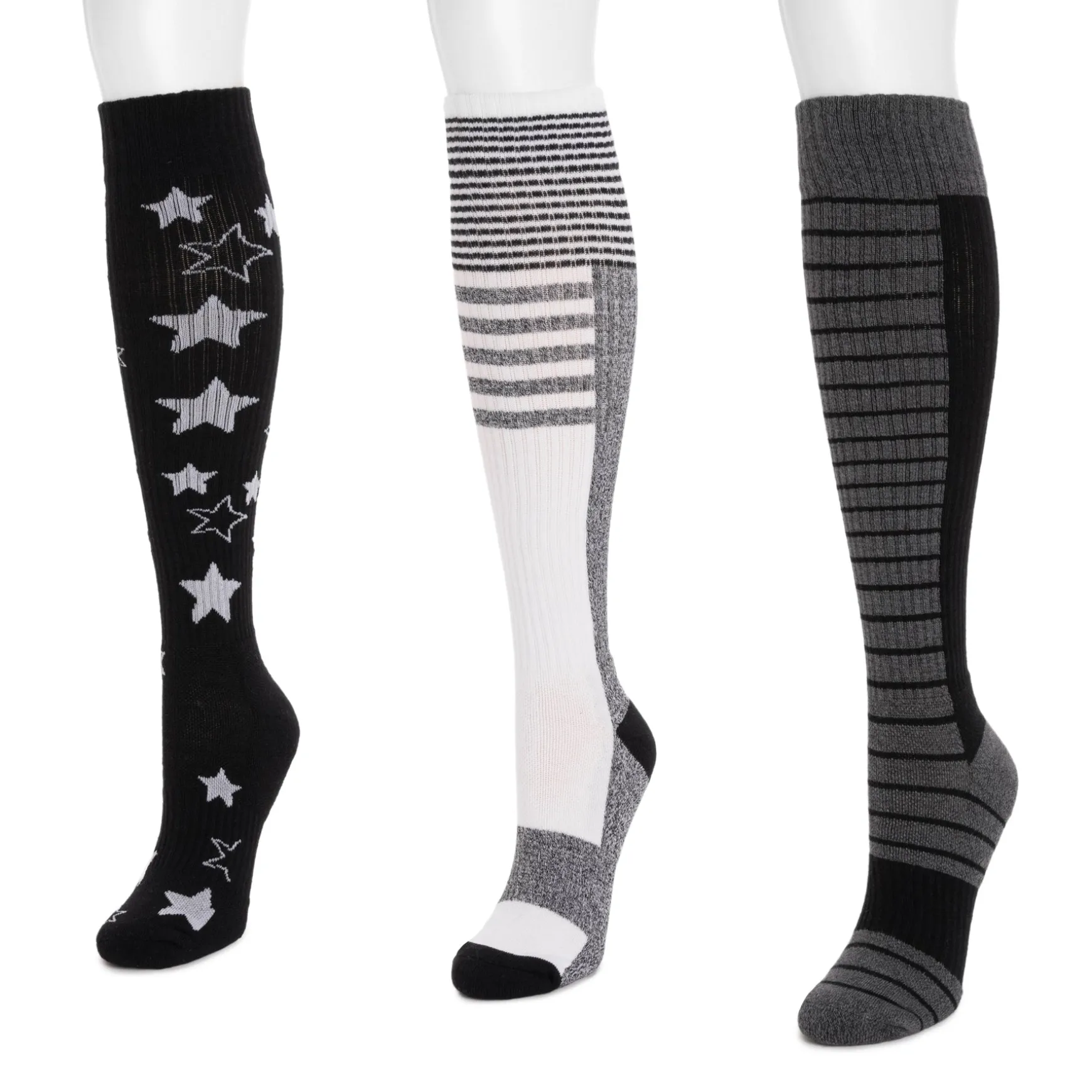 Women's 3 Pack Cotton Compression Knee-High Socks