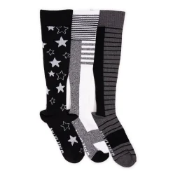 Women's 3 Pack Cotton Compression Knee-High Socks