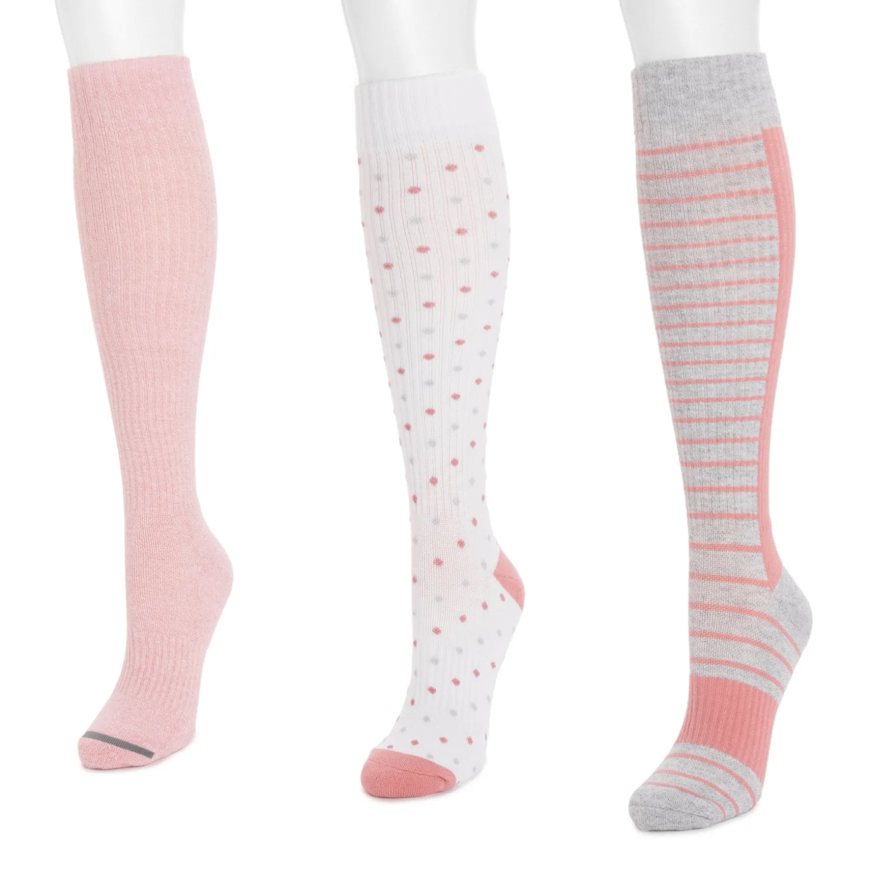 Women's 3 Pack Cotton Compression Knee-High Socks