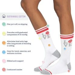 Women's 3 Pack Cotton Compression Crew Socks