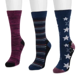 Women's 3 Pack Cotton Compression Crew Socks