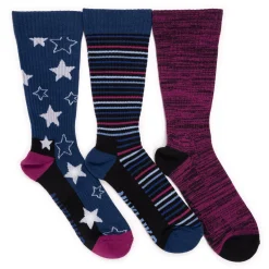 Women's 3 Pack Cotton Compression Crew Socks