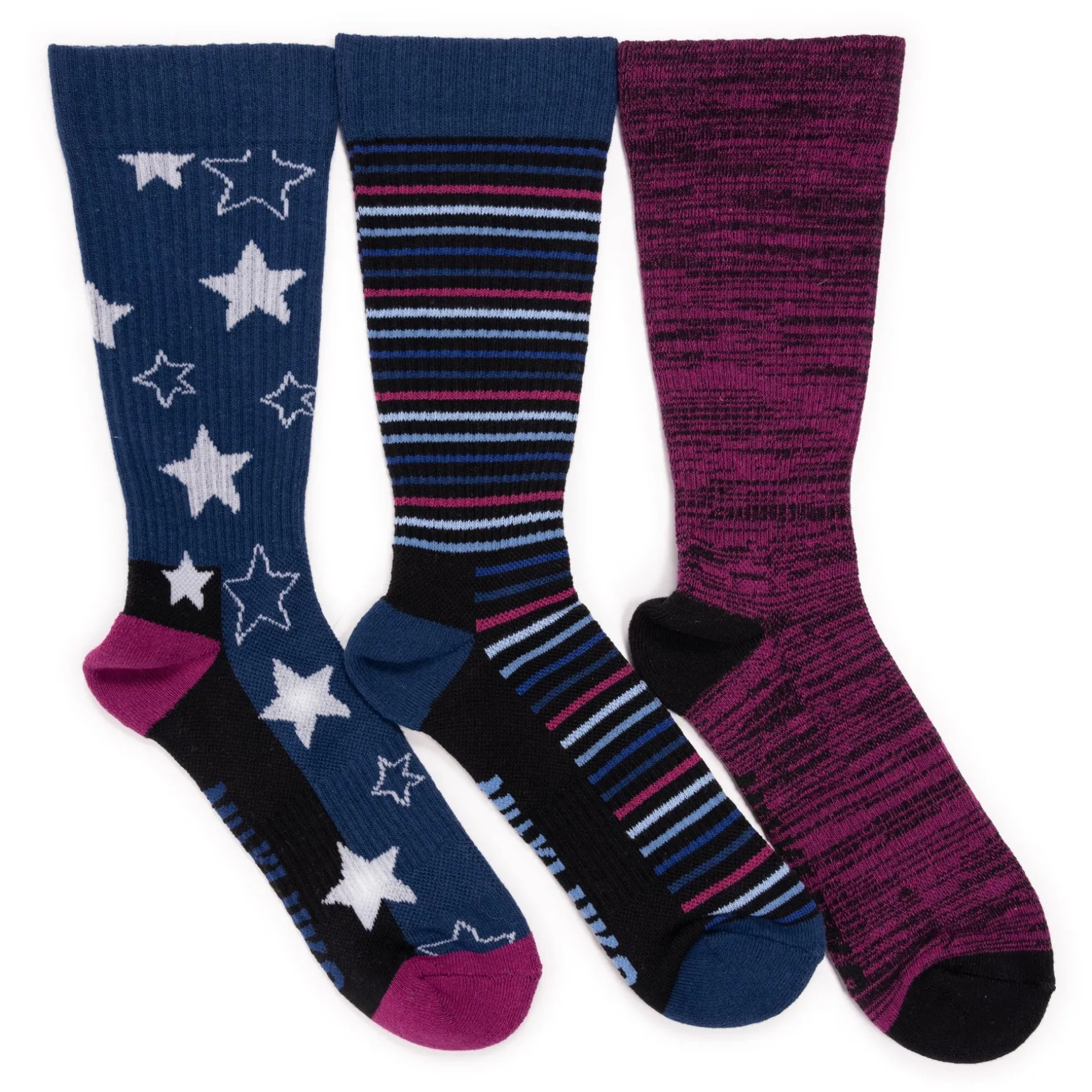 Women's 3 Pack Cotton Compression Crew Socks
