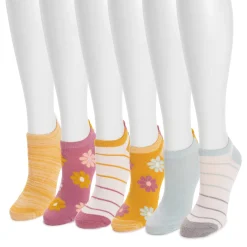 Women's 6 Pack 3D Tab Low-Cut Ankle Socks
