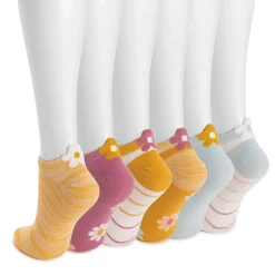 Women's 6 Pack 3D Tab Low-Cut Ankle Socks
