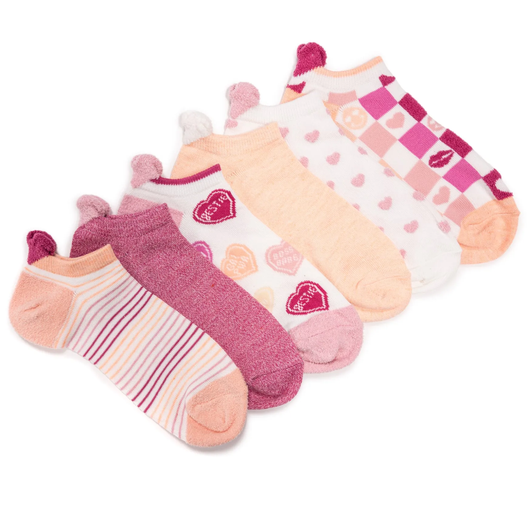 Women's 6 Pack 3D Tab Low-Cut Ankle Socks