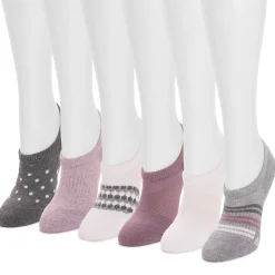 Women's 6 Pack Dream Step by Muk Luks No Show Socks