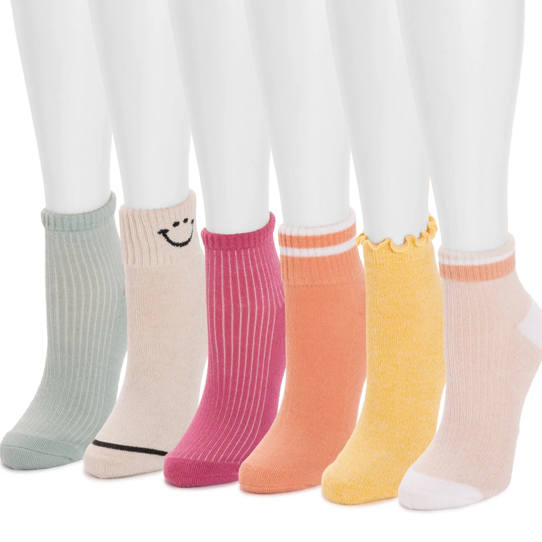 Women's 6 Pack Dream Step by Muk Luks Mini Crew Socks