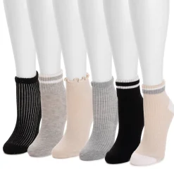 Women's 6 Pack Dream Step by Muk Luks Mini Crew Socks