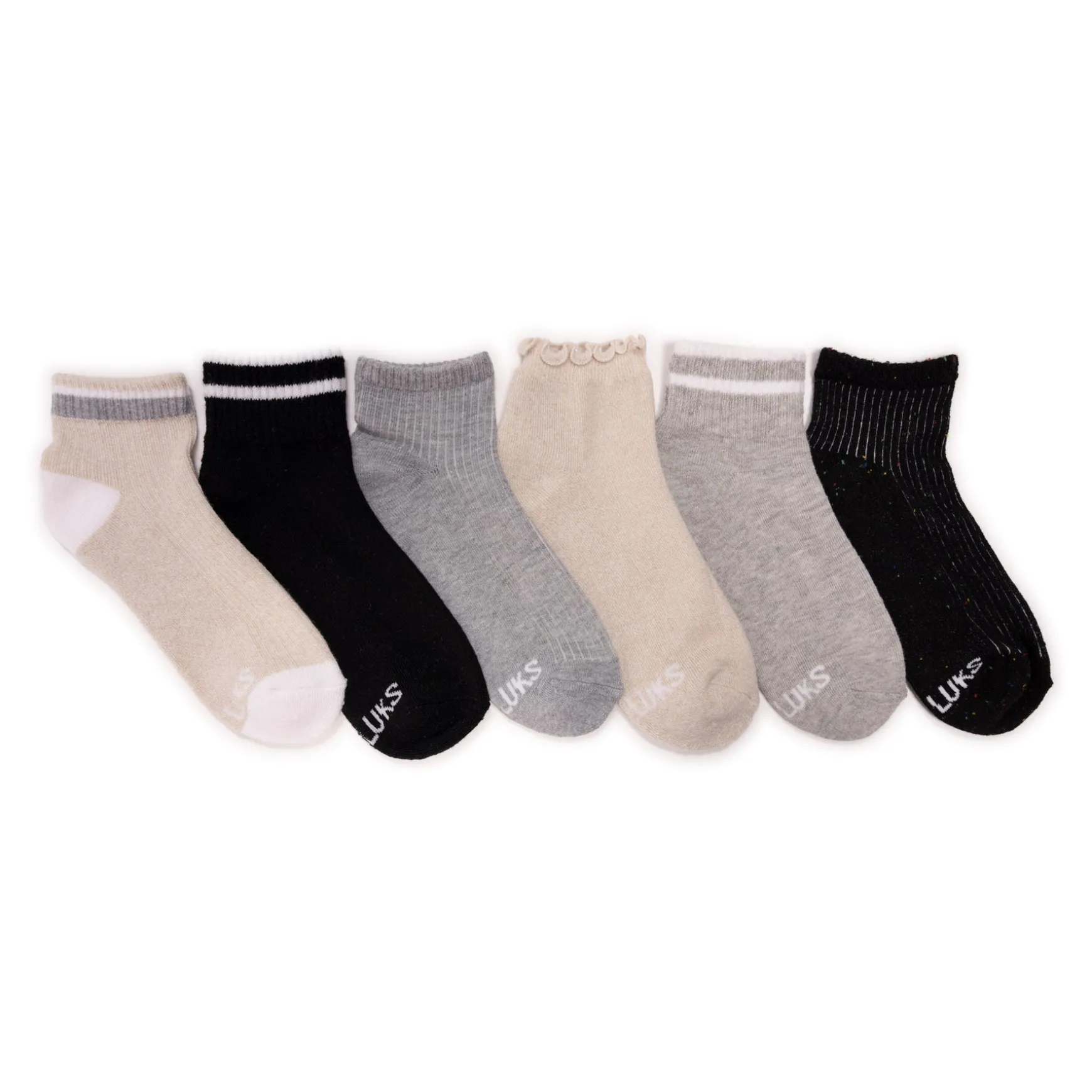 Women's 6 Pack Dream Step by Muk Luks Mini Crew Socks