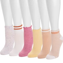 Women's 6 Pack Dream Step by Muk Luks Mini Crew Socks