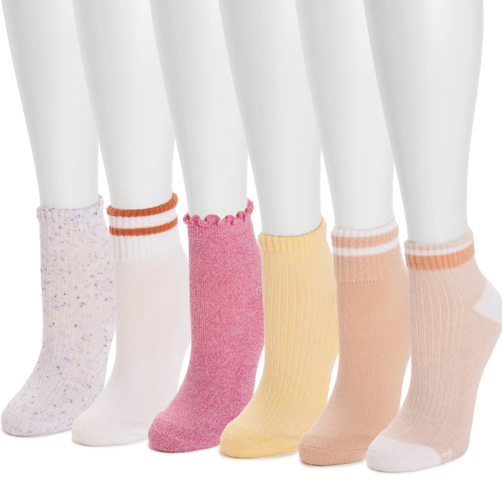 Women's 6 Pack Dream Step by Muk Luks Mini Crew Socks