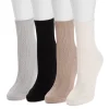 Women's 4 Pack Fluffy Microfiber Texture Crew Socks