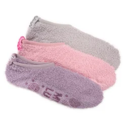 Women's 3 Pack Low Cut Cozy Socks With Grippers