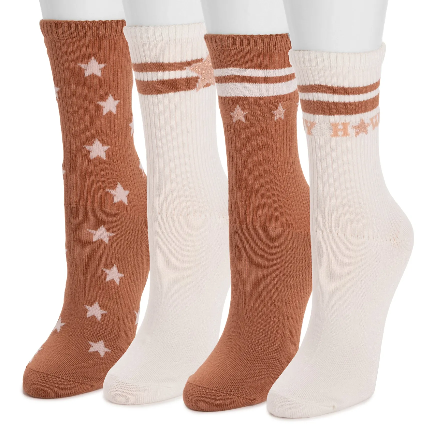 Women's 4 Pack Poly Howdy Crew Socks