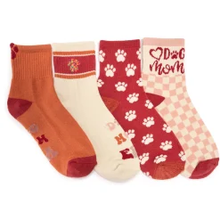 Women's 4 Pack Quarter Crew Novelty