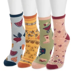 Women's 4 Pack Quarter Crew Novelty