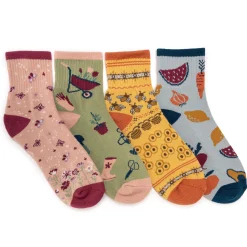 Women's 4 Pack Quarter Crew Novelty