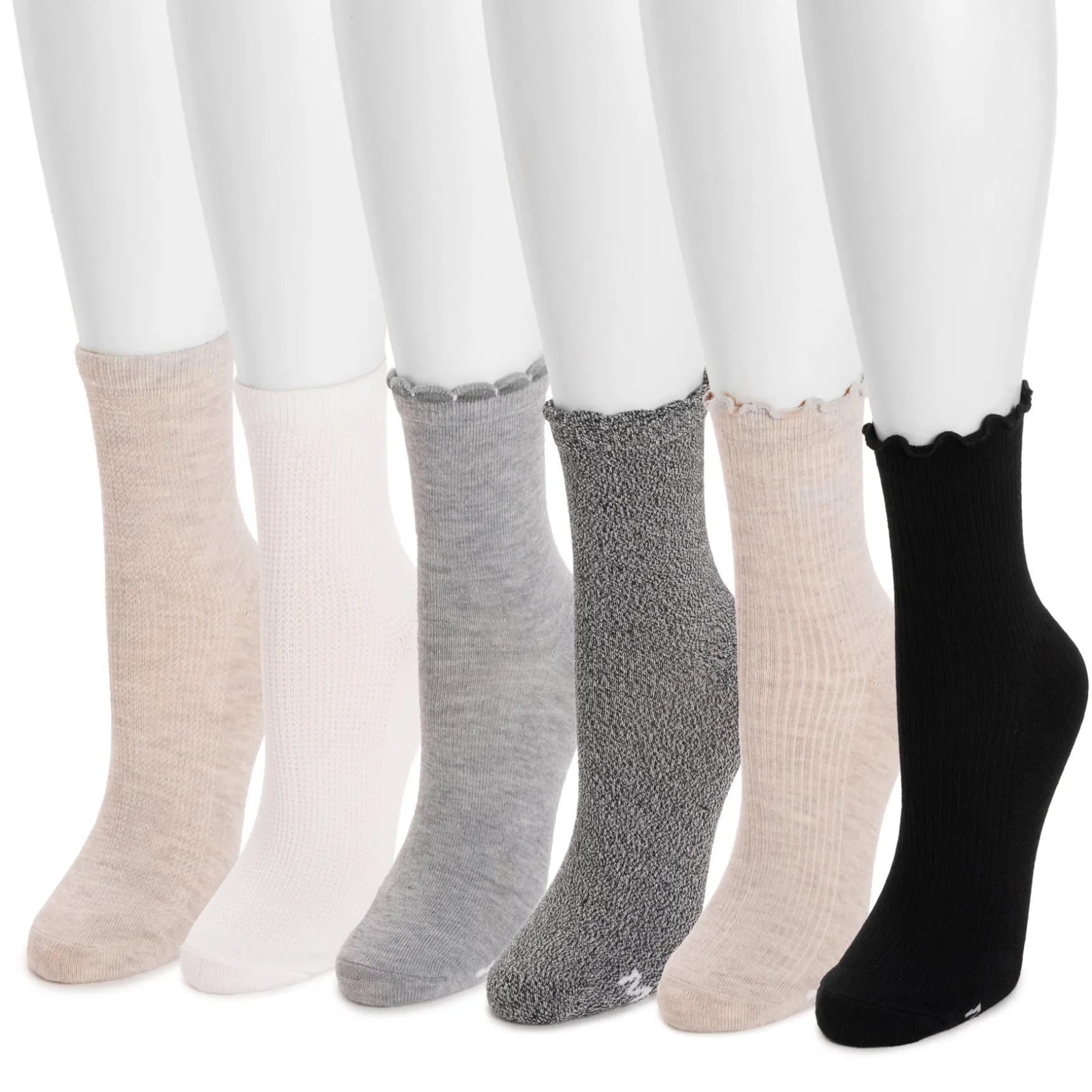 Women's 6 Pack Whisper Soft Crew Socks