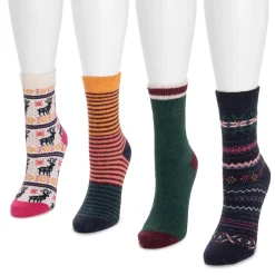 Women's 4 Pair Pack Holiday Boot Socks