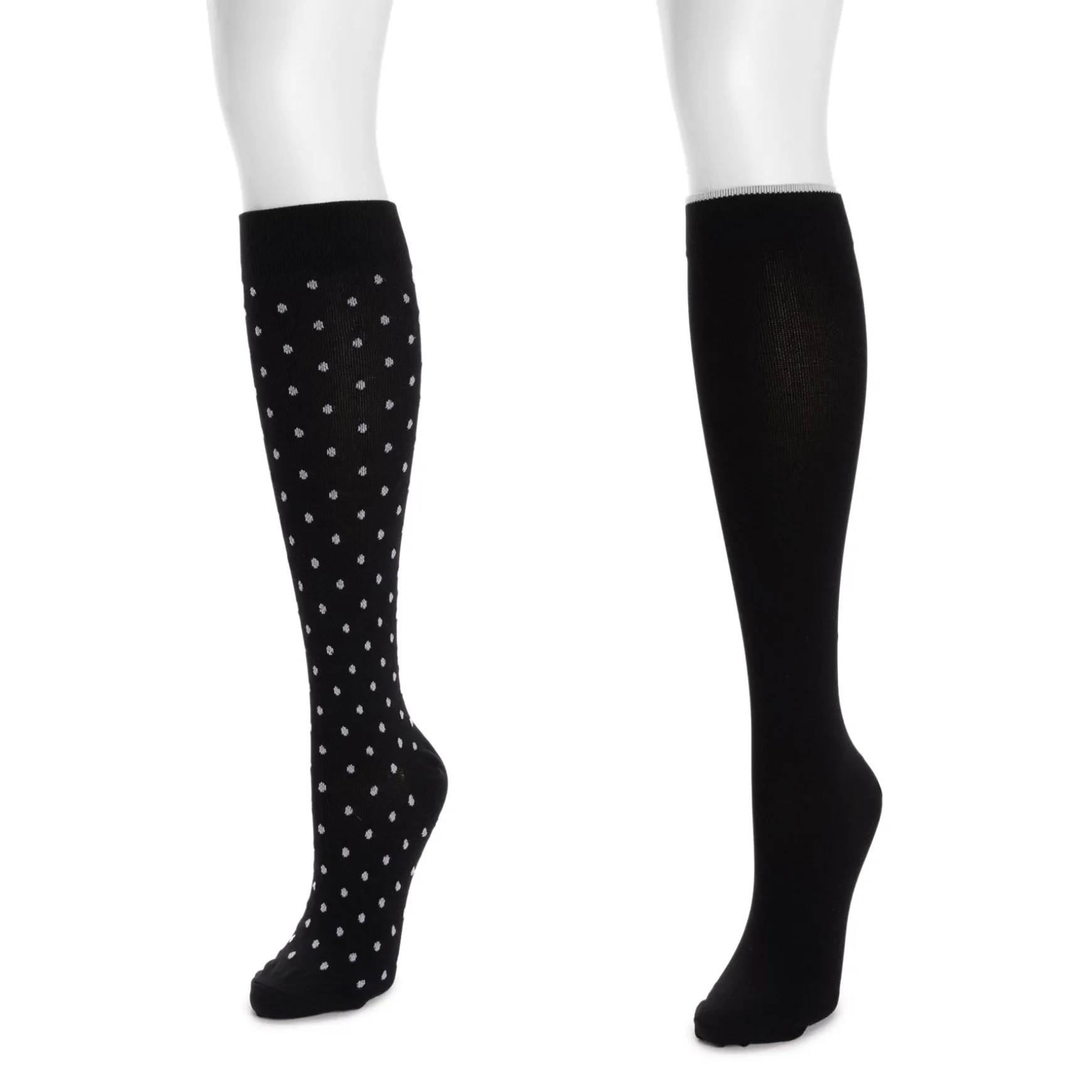 Women's 2 Pair Pack Nylon Compression Knee High Socks